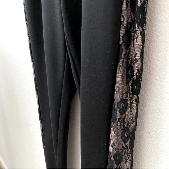 I.N.C., High Waist Contour Waistband Lace Side Panel Black Leggings - Picture 5 of 9